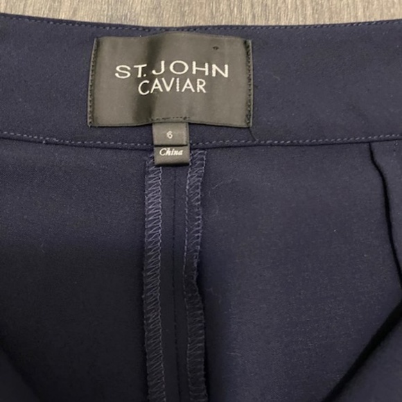 St. John Caviar Emma Navy Blue Crop Pants Size 6 - Picture 6 of 11